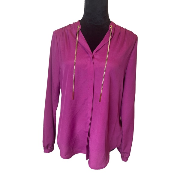 Michael Kors Tops - Michael Kors Longsleeve Chain Blouse Size Medium